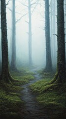 Obraz premium Misty forest path. 