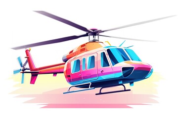 Vector illustration of flat helicopter
