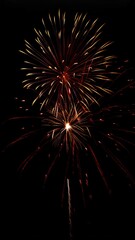 Happy New Year 2025 festive background with glittering gold fireworks, abstract bokeh, and shining stars, ideal for ads, posters, and social media promotions. Download instantly