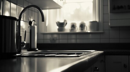 Modern Kitchen Sink Faucet and Countertop Design