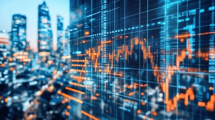 Obraz premium Futuristic Financial Data Analysis and Market Trends