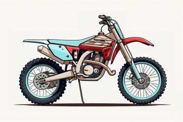 Fototapeta premium Sport bike enduro or trial close up on a light background with shadow 