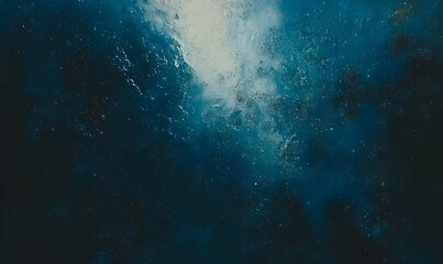 Abstract underwater scene, deep ocean, dark teal and white, textured, background, artistic, ethereal, mysterious, underwater bubbles, marine life, aquatic, ocean depths.