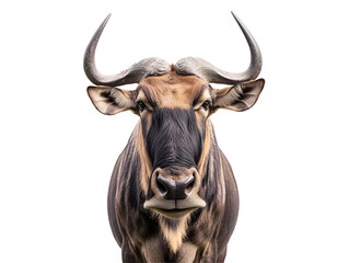 a close up of a bull