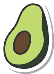 ステッカー風果物単品アイコン　アボカド