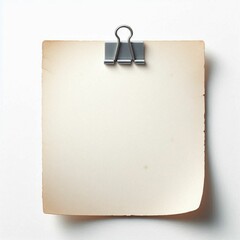 blank paper piece note with clip