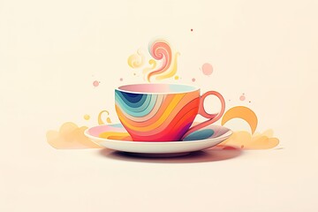 A Cup of Coffee Symbol. Social Media Post. Vector Illustration.
