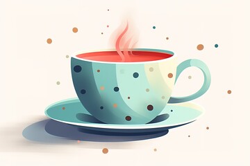 A Cup of Coffee Symbol. Social Media Post. Vector Illustration.
