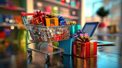The Shopping Cart with Gifts