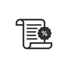 Payment symbol. Billing. Invoice sign. Cashier. Price icon. Checkout receipt. Pay icon. Money sign. Finance symbol. Cash back. Investment. Financial savings. Exchange. Bill. Percent. Discounts. Offer