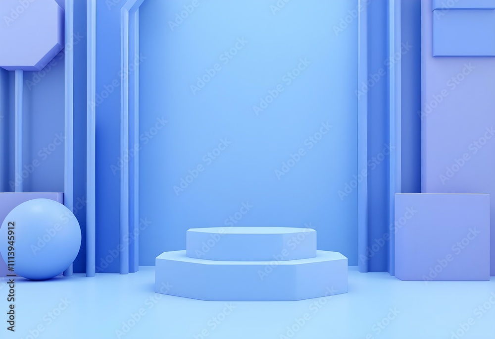 Poster minimal scene with podium and abstract background. minimal scene with podium and abstract background