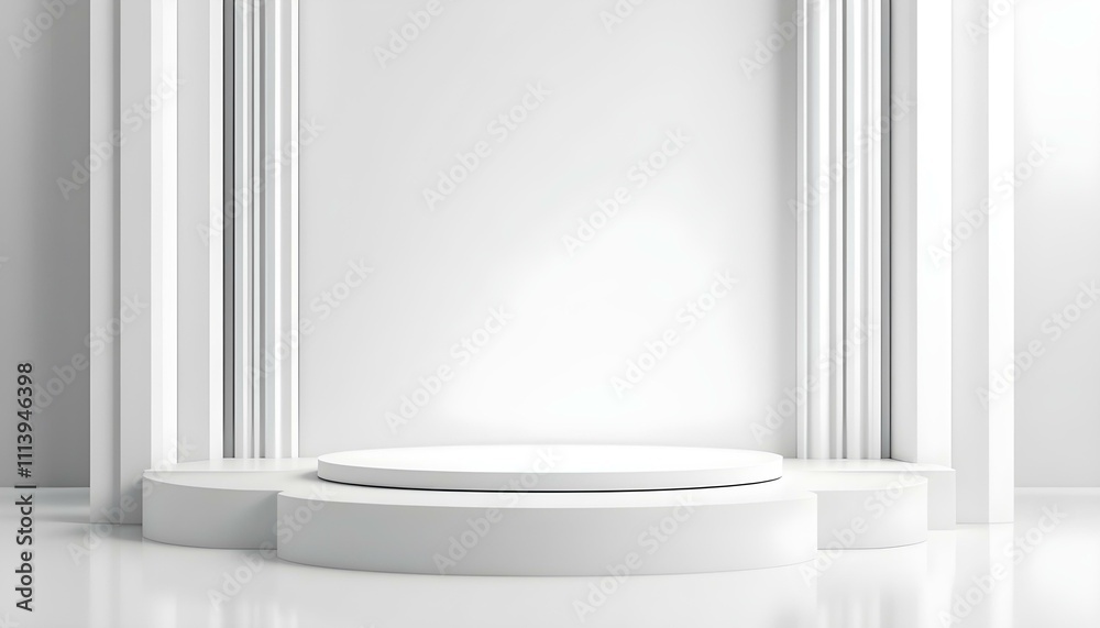 Poster minimal podium and scene with 3d render in abstract gray background. geometry shape platform forms f