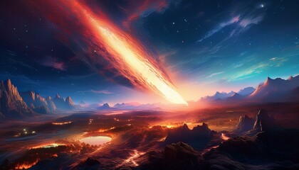 Obraz premium This moment captures the beauty and danger of cosmic phenomena. 