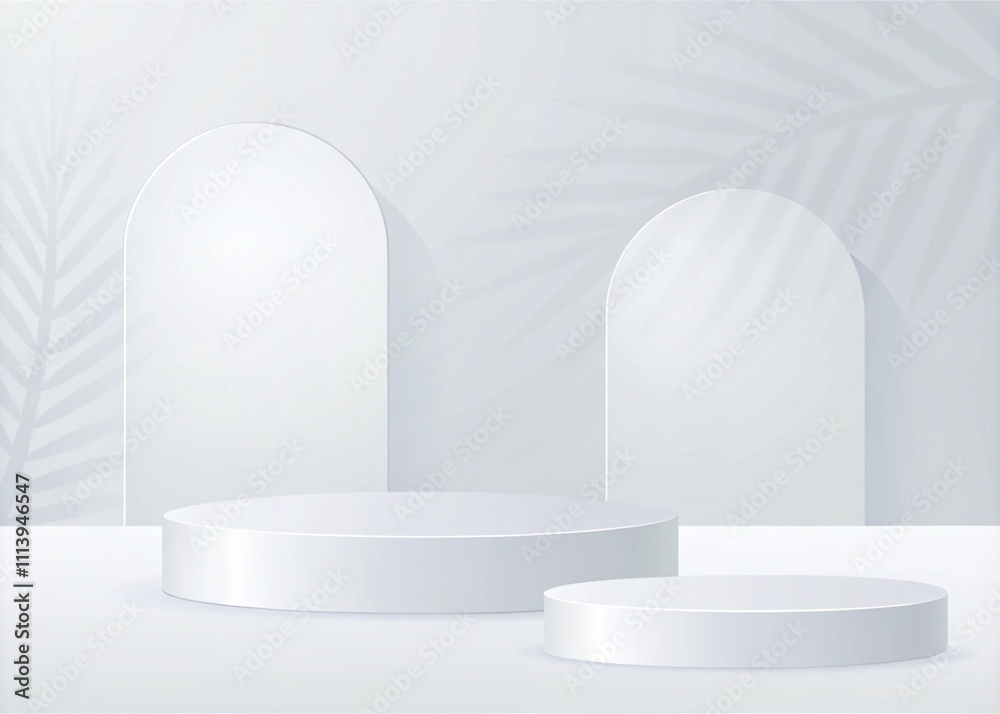 Poster minimal podium and scene with 3d render in abstract gray background. geometry shape platform forms f