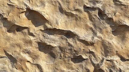 Naklejka premium Close up of a tan and gray textured rock surface.