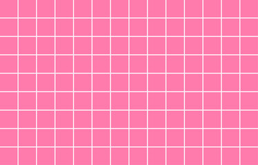 シンプルなチェック柄（ピンク背景）、グラフチェック、ラインチェック、方眼、背景素材