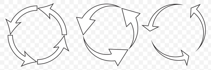 circle arrow icon set. circular arrow icon, refresh, reload arrow icon symbol sign, vector illustration. eps 10.