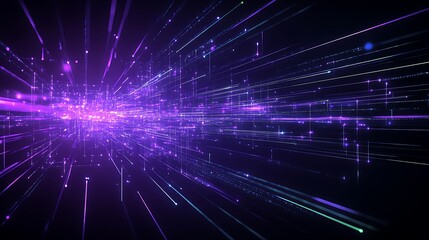 Obraz premium Vibrant Abstract Background with Purple Light Rays and Sparkles for Digital Design and Creative Projects