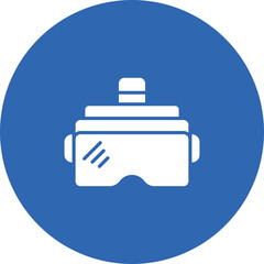 VR Headset glyph circle icon