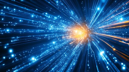 Vibrant Burst of Light with Radiating Energy in a Cosmic Space Setting for Abstract Digital Art