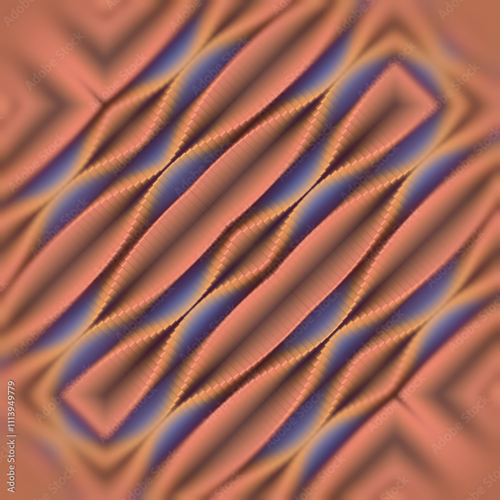 Aufkleber fascinating wavy pattern of pink and purple geometric shapes in bright colors. a harmonious dance of