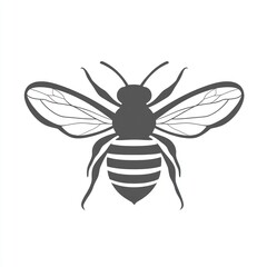 Obraz premium Simple grey bee silhouette illustration.