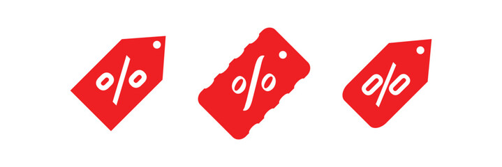 Red percent sign on white background