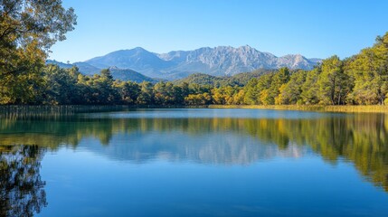 Obraz premium Mountain Lake Reflection