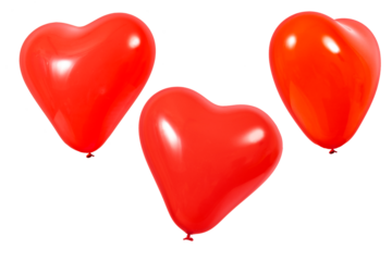 Heart shaped balloons on isolated background. Valentine's Day Gift, symbol of love, relationships.