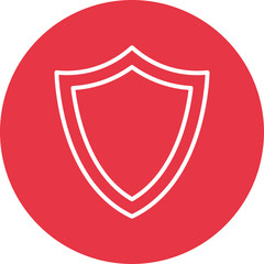 Shield Crest line circle icon