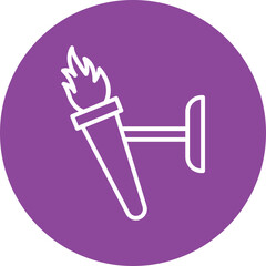 Torch on Wall line circle icon