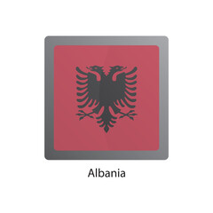 Flat square icon of Algeria flag. Simple vector illustration.