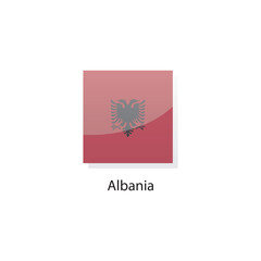 Flat square icon of Algeria flag. Simple vector illustration.