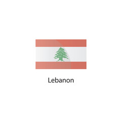 Flat square icon of Lebanon flag. Simple vector illustration.