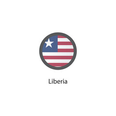 Round icon of Liberia flag. Simple vector illustration.