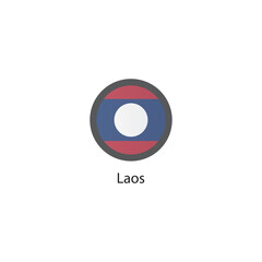 Round icon of Laos flag. Simple vector illustration.