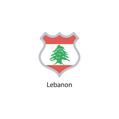 Shield icon of Lebanon flag. Simple vector illustration.