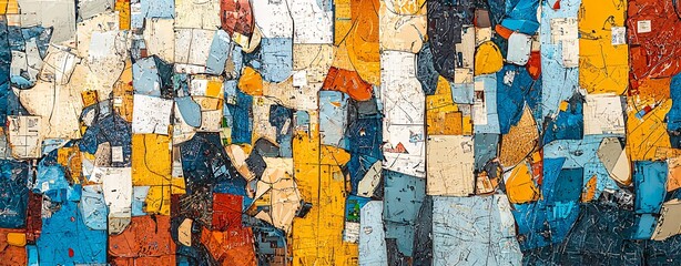 Fototapeta premium Colorful abstract art event gallery display mixed media urban environment artistic perspective creative concept for seo impact
