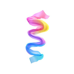 Abstract Swirling Rainbow Ribbon Vibrant Color Gradient Design Element