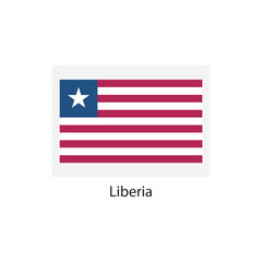 Flat square icon of Liberia flag. Simple vector illustration.