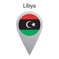 Location pin icon of Libya flag. Simple vector illustration.