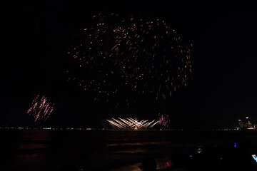 태국 파타야의 불꽃놀이 축제 2024 그리고 2025 카운트다운 불꽃놀이
