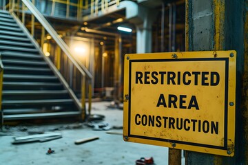 Restricted Area: Construction Site Warning Sign