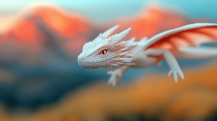 Fototapeta premium Majestic Dragon with Intricate Scales Soaring High