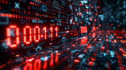Digital Clock Countdown with Cybersecurity Alert