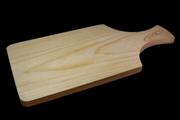 Cutting board placed on a black background