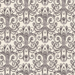 Seamless pattern with stylized ethnic pattern.