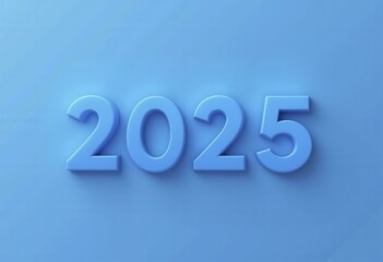 2025 in a smooth blue gradient on a cool minimalist background