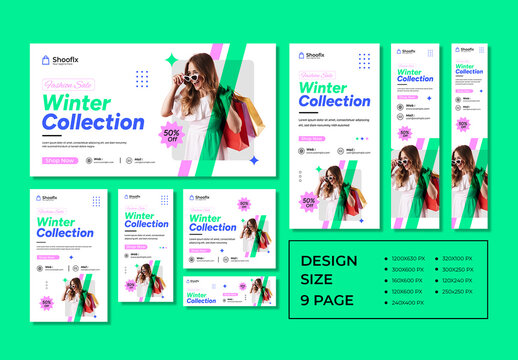 Winter Collection Web Banner Ads Design