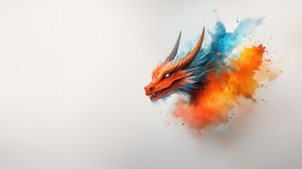 Fototapeta premium Watercolor Dragon Art with Vibrant Colors
